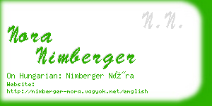 nora nimberger business card